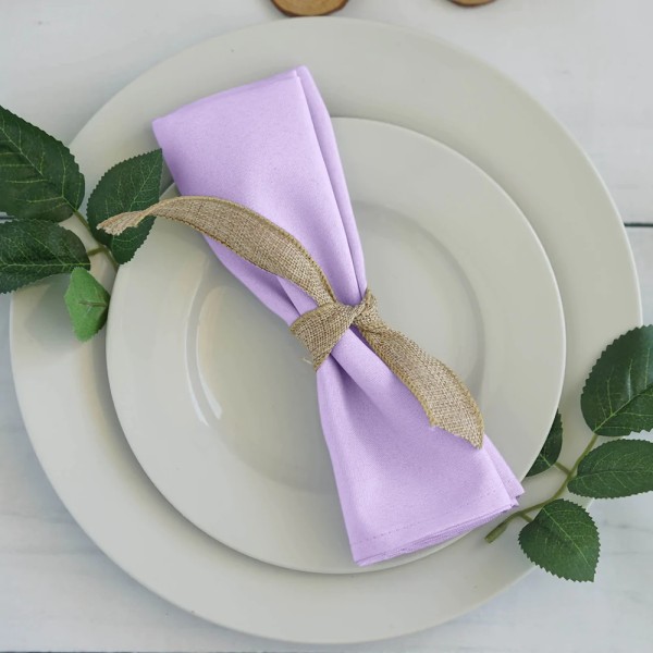 Serviette Polyester flieder mieten | Verleih Hochzeit Tischdeko