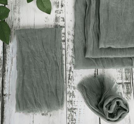 Serviette Musselin dusty grey grau | mieten | Verleih für Hochzeit und Event