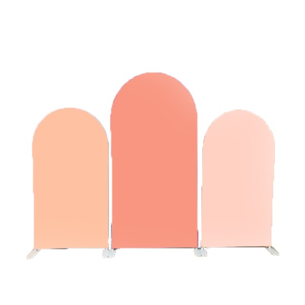 Backdrop | Traubogen | Hintergrund Rundbogen 3er Set Stretch peach-apricot-koralle-peach fuzz mieten Hochzeit, Feier, Event Verleih