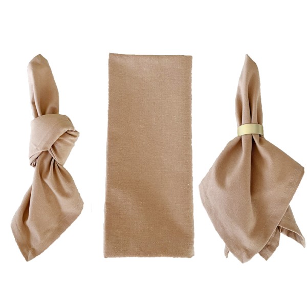 Serviette Leinen braun | natur mieten | Verleih für Hochzeit, Tischdeko, Geburtstag und Event