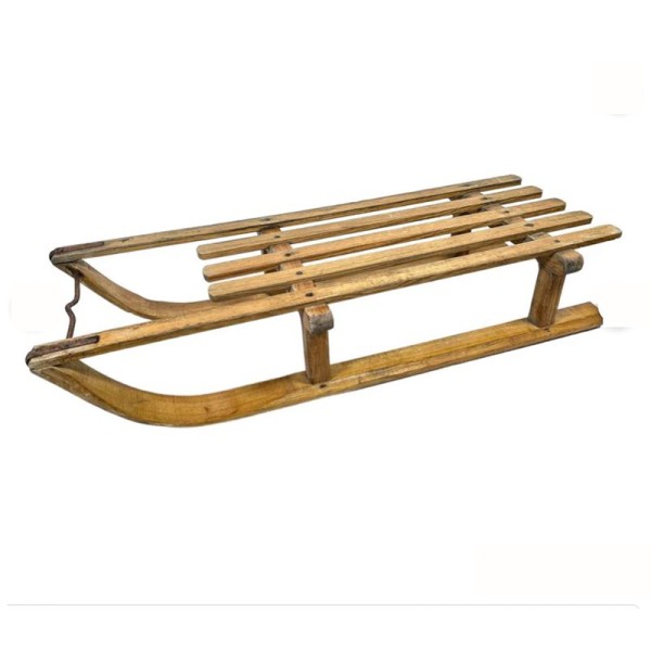 Schlitten | Holz natur antik | 90cm, 100cm, 120cm | Verleih Dekoration Winterfeier, Weihnachtsfeier, Veranstaltung [mieten]