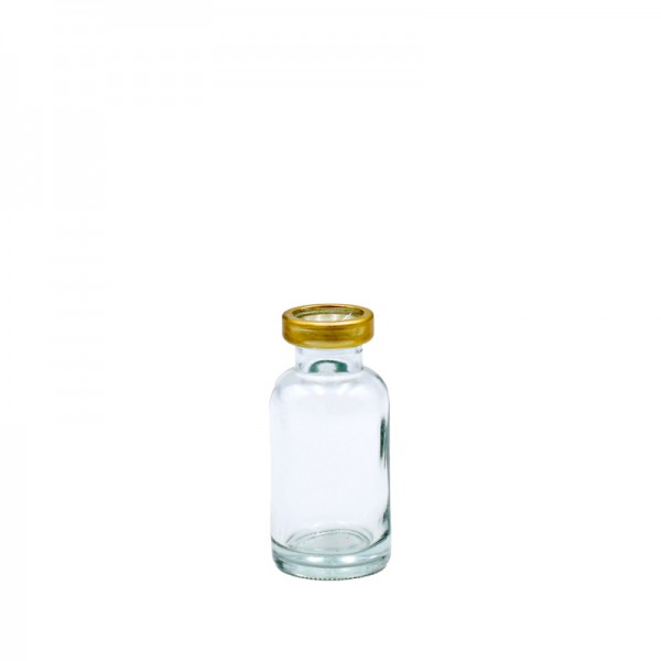 Flasche gerade mit Goldrand, Glas klar [mieten]