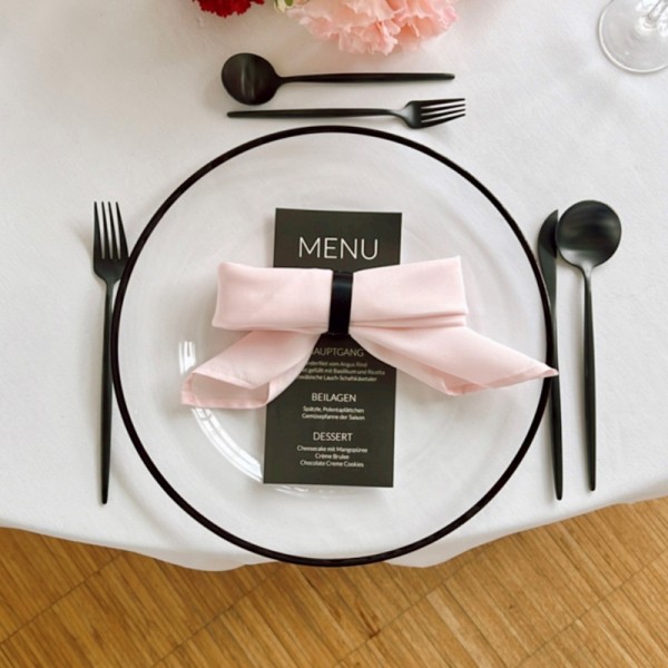 Serviette Polyester blush rose zartrosa mieten | Verleih Hochzeit Event2