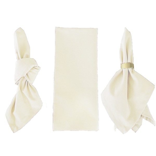 Serviette Leine ivory creme | mieten für Hochzeit und Event