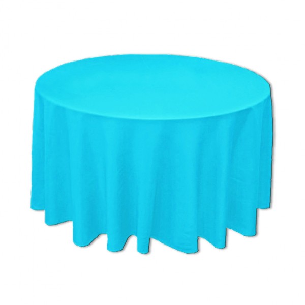 Tischdecke aqua rund 275 cm mieten | Verleih Hochzeit Feier Event