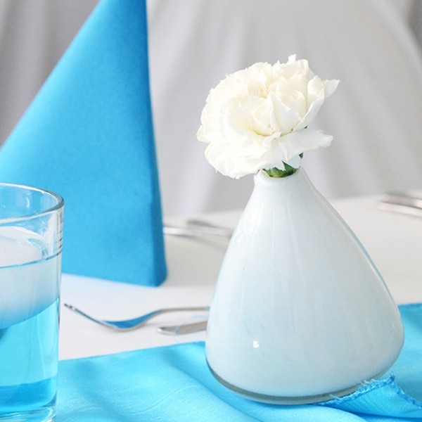 Vase Tumbling Wackelvase weiss mieten Tischdeko