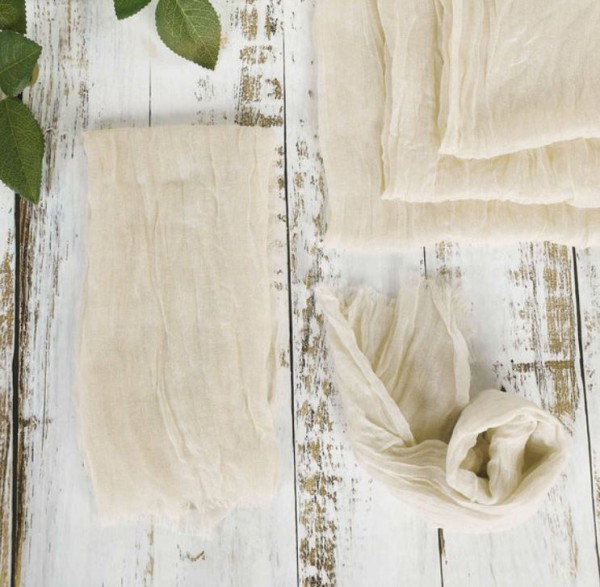 Serviette Musselin ivory elfenbein | mieten | Verleih für Hochzeit und Event
