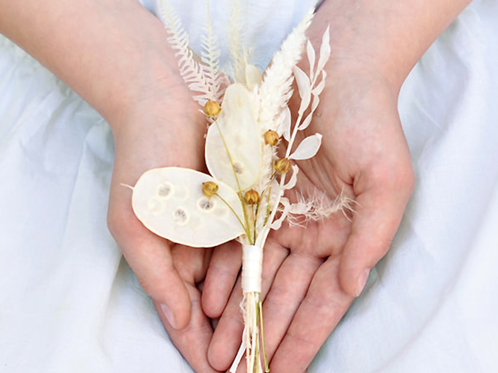 Trockenblumen Anstecker Bräutigam Hochzeit