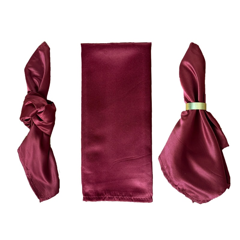 Serviette Satin bordeaux
